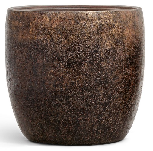 Кашпо TREEZ Effectory Metal Конус-чаша Rough с золотой патиной в-49 см, д-49 см