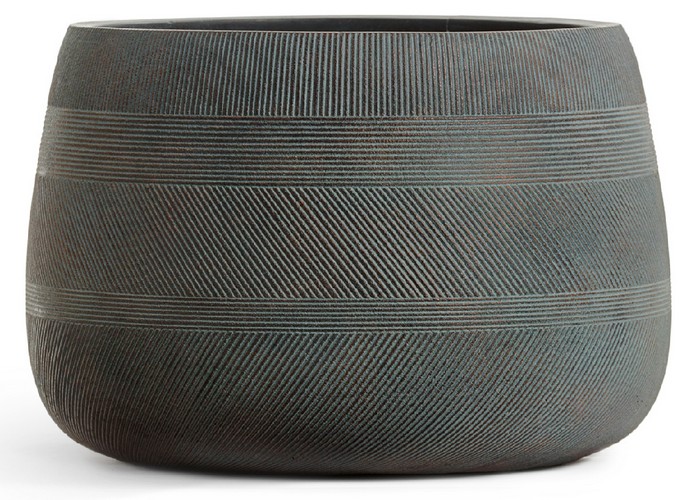 Кашпо TREEZ ERGO Graphics Низкая чаша Окись с медной патиной в-20, д-29