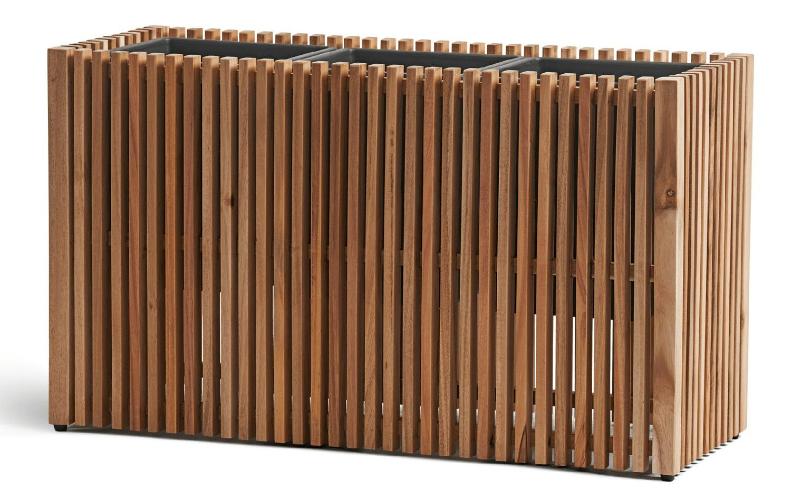 Кашпо TREEZ Effectory - Timberline - Низкий дивайдер - Тёмное дерево