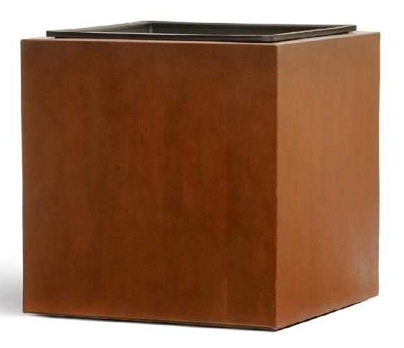 Кашпо TREEZ Effectory Corten Steel Куб 40х40х40 см
