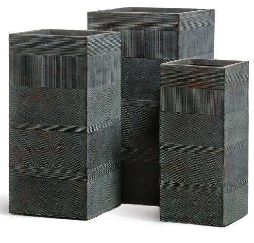 Кашпо TREEZ ERGO Graphics Высокий куб Окись с медной патиной ш-26х26, в-60