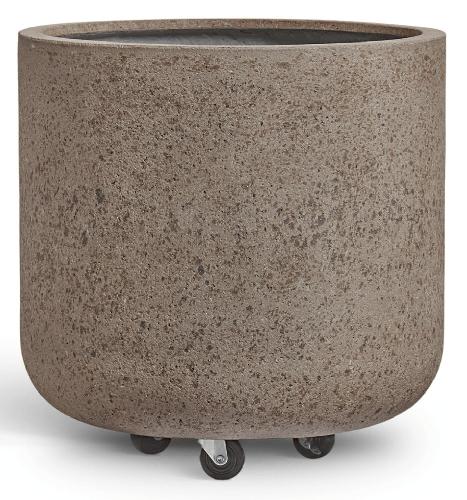 Кашпо TREEZ ERGO - Hard Rock - Цилиндрическая чаша на колёсиках