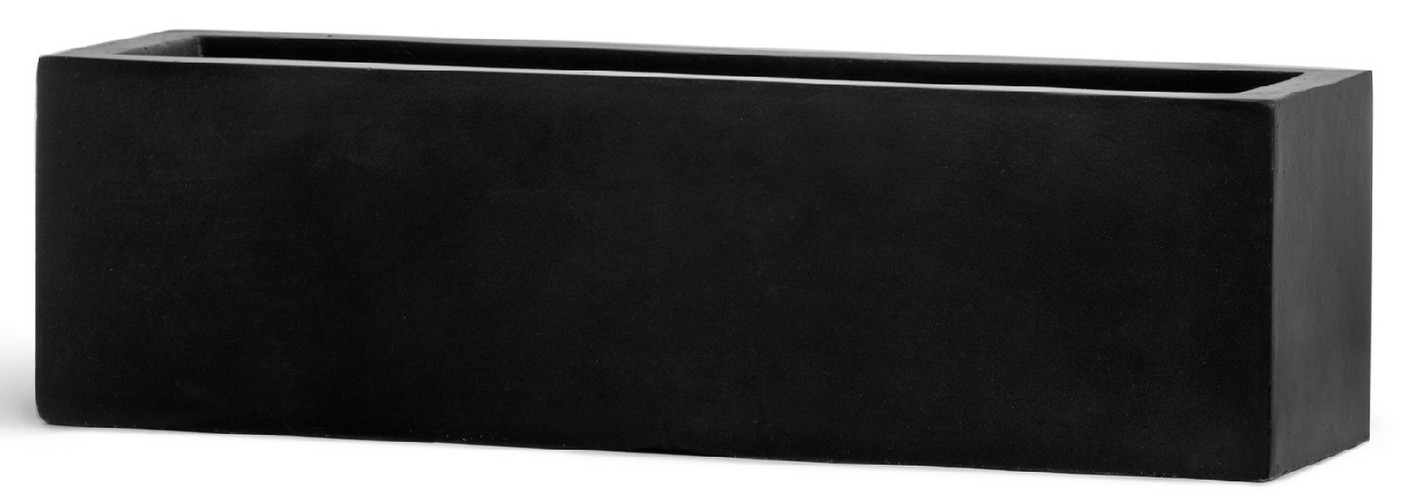 Кашпо TREEZ ERGO Just Узкий низкий прямоугольник Антрацит д-60 см, в-17, ш-17 см