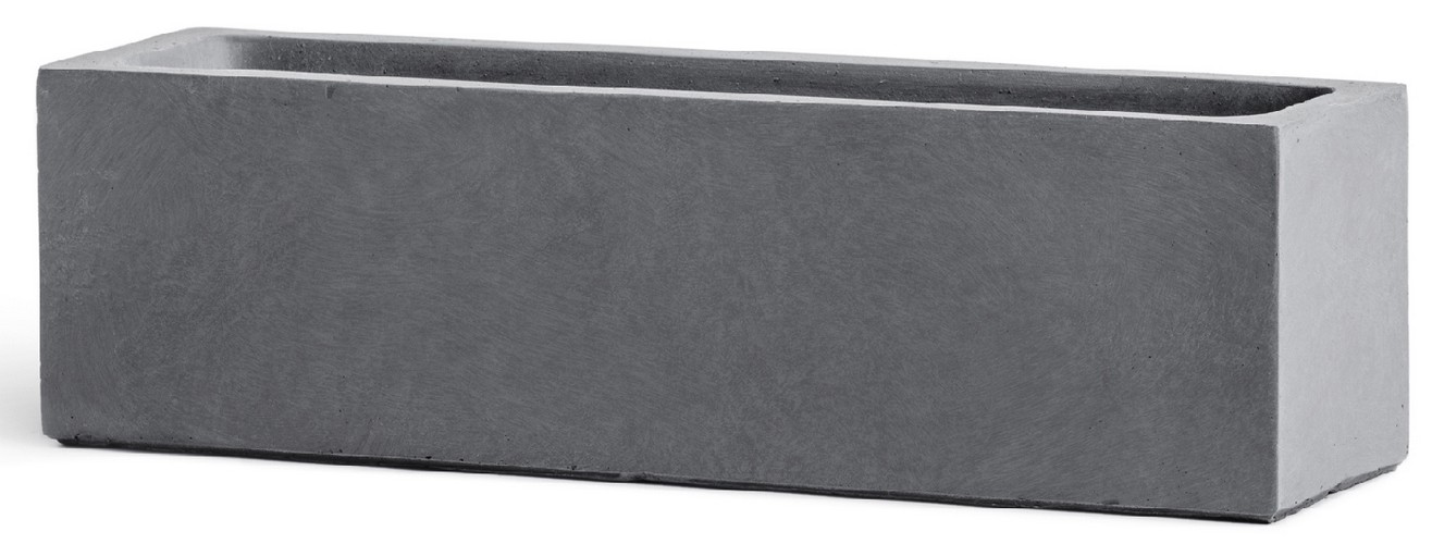 Кашпо TREEZ ERGO Just Узкий низкий прямоугольник Светло-серый камень д-60 см, в-17, ш-17 см