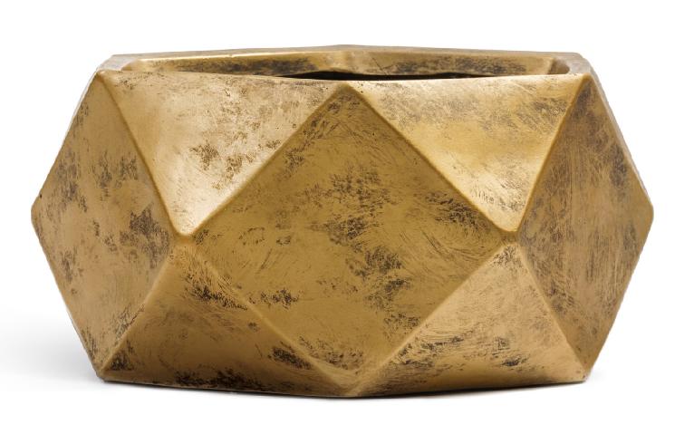 Кашпо серия Rombo - Низкая чаша-многогранник