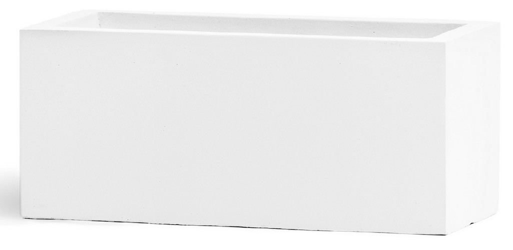Кашпо TREEZ ERGO Just Узкий низкий прямоугольник Белый камень д-40 см, в-17, ш-17 см