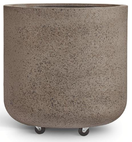 Кашпо TREEZ ERGO - Hard Rock - Цилиндрическая чаша на колёсиках