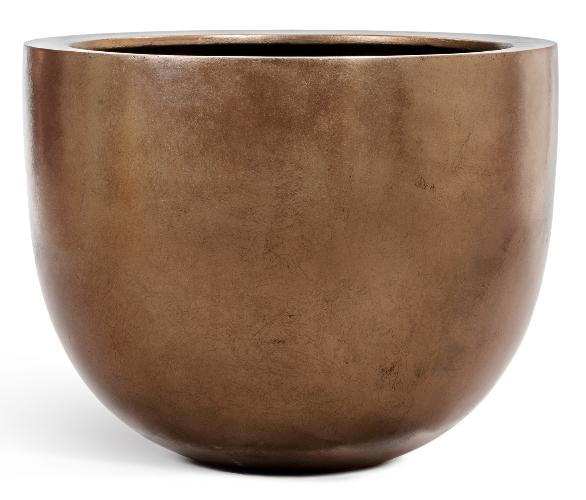 Кашпо серия Метал (Metal) Низкая конус-чаша